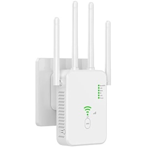 Etre Jeune WiFi Range Extender Signal Booster Covers Up to 2640 Sq.ft and 25 Devices, Up to 1200Mbps Dual Band WiFi Repeater with Ethernet Port Internet Booster for Home(White)