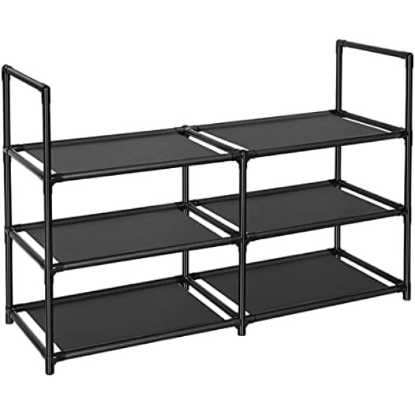 FIDUCIAL HOME 3 Tiers Shoe Rack 12-15 Pairs Sturdy Shoe Shelf