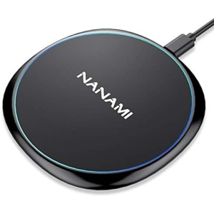 Fast Wireless Charger, NANAMI 7.5W Charging Pad Compatible iPhone 14/13/13 mini/12/SE 2/11/11 Pro/XS Max/XR/X/8, 10W Qi Charger for Samsung Galaxy S23/S22/S21/S20/S10/S9/S8/Note 10+/9/8 & 5W AirPods 2