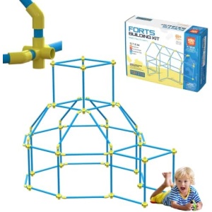 Fort Building Kit for Kids 180pc Modular Fort Builder STEM Toy Set | DIY Make Your Own Fort Playset for Girls, Boys, Toddler Children | Build Play Castle Tunnel House Structures Indoor & Outdoor