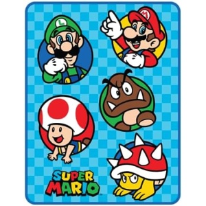 Franco Nintendo Super Mario Kids Bedding Super Soft Micro Raschel Throw, 46 in x 60 in, (Official Licensed Product)