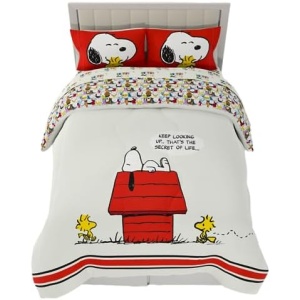 Franco Peanuts Classic Pals Super Soft Comforter and Sheet Set, 5 Piece Full Size, (Official Licensed Product) Collectibles