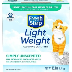 Fresh Step Lightweight Clumping Cat Litter, Unscented, 15.4 lbs