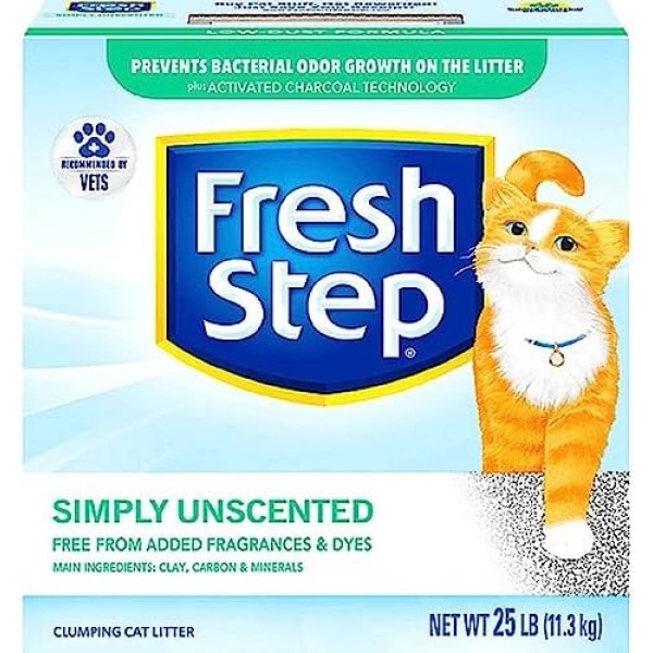 Fresh Step Multi-Cat Scoopable Litter, Unscented, 25 Lb