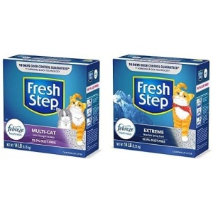 Fresh Step Multi-Cat with Febreze Freshness & Extreme Scented Litter with The Power of Febreze