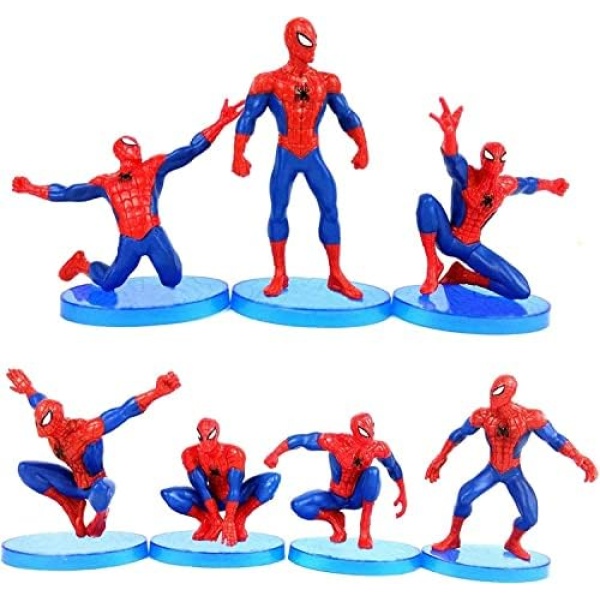 GWTAT Spider Super Hero Figures 7 Pcs Superhero Action Figure Toy Sets Theme Party Decoration Spider Superhero Table Decor Birthday Party Supplies Action Figures Cake Top Decoration…