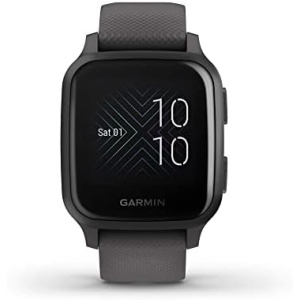Garmin 010-02427-00 Venu Sq, GPS Smartwatch with Bright Touchscreen Display, Up to 6 Days of Battery Life, Slate (Renewed)