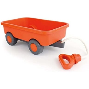Green Toys Wagon, Orange - Pretend Play, Motor Skills, Kids Outdoor Toy Vehicle. No BPA, phthalates, PVC. Dishwasher Safe, Recycled Plastic, Made in USA.