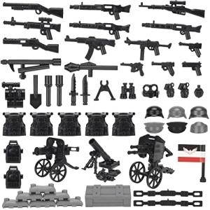 Gresdent WW2 Toy Soldiers Figures German Army Battle Toy Set - WWII Military Weapon Battle Building Blocks Compatible with Major Brand(52pcs)