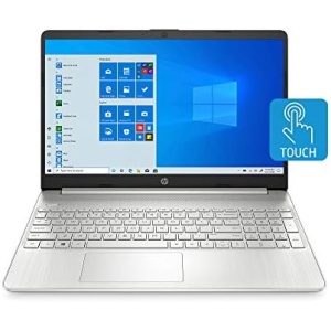 HP 15-inch Touchscreen Laptop, AMD Ryzen 3 3250U, 8 GB RAM, 256 GB SSD, Windows 11 Home in S Mode (15-ef1020nr, Natural Silver)