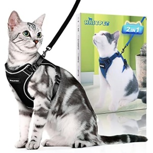 Halypet [MAX Safety] Cat Harness and Leash Set, Adjustable Kitten Harness, Escape Proof Cat Harness, Soft Breathable Vest for Walking Cat