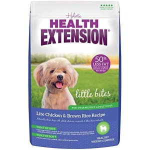 Health Extension Little Bites Weight Control Dry Dog Food, Grain-Free, Natural Food for Overweight Adult Dogs with Added Vitamins & Mineral, Include Lite Chicken & Brown Rice Recipe (4 lbs)