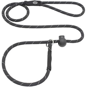 Hiado Slip Lead Dog Leash Reflective with Stopper Loop Rope Training No Pull for Small Medium Large Dogs 7ft Black