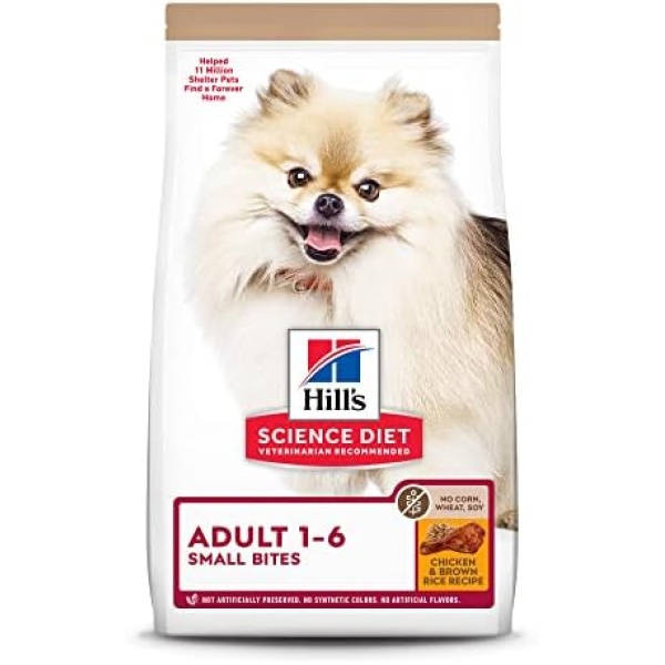 Hill's Science Diet Adult No Corn, Wheat or Soy Small Bites Dry Dog Food, Chicken Recipe, 4 lb. Bag