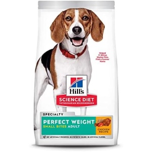 Hill's Science Diet Adult Perfect for Weight Management, Small Bites Dry Dog Food, Chicken Recipe, 4 lb Bag