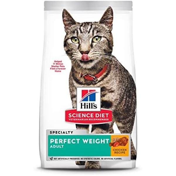 Hill's Science Diet Dry Cat Food, Adult, Perfect Weight for Weight Management, Chicken Recipe, 7 lb. Bag