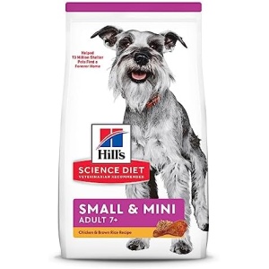 Hill's Science Diet Dry Dog Food, Adult 7+ for Senior Dogs, Small Paws for Small Breeds, Chicken Meal, Barley & Brown Rice Recipe, 4.5 lb. Bag