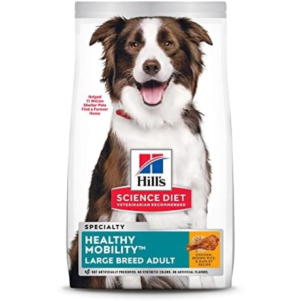 Hill's Science Diet Dry Dog Food, Adult, Large Breed, Healthy Mobility for Joint Health, Chicken Meal, Brown Rice & Barley Recipe, 30 lb. Bag