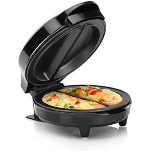 Holstein Housewares - Non-Stick Omelet & Frittata Maker, Black/Stainless Steel - Makes 2 Individual Portions Quick & Easy