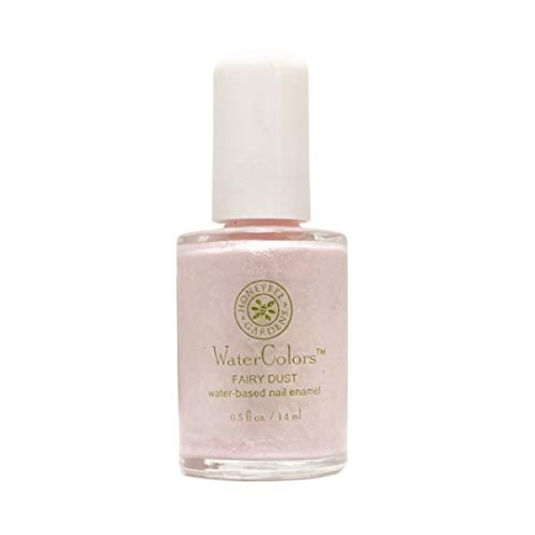 Honeybee Gardens Water-Based Nail Enamel: Eco-Friendly, Odorless & Vibrant - Fairy Dust - Slight Iridescence & Slight Shimmer Frosted Pink, Slightly Sheer, 0.5 fl oz