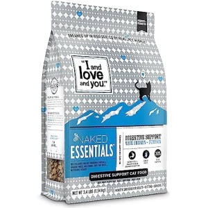 "I and love and you" Naked Essentials Dry Cat Food - Digestive Support Probiotic Grain-Free Kibble - Chicken + Pumpkin, 3.4-Pound Bag, Model:F18170