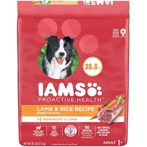 IAMS Minichunks Adult Dry Dog Food Lamb & Rice Recipe Dog Kibble, 38.5 lb. Bag