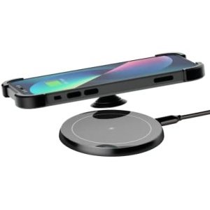 KPON Wireless Phone Charger for Popsocket/OtterBox/Thick Cases Up to 10mm - 15W Max Wireless Charging Pad, Compatible with iPhone 14/13/12/Samsung Galaxy S23/S22/Wireless Phones