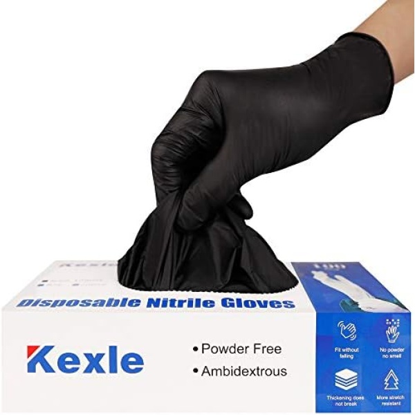Kexle Nitrile Disposable Gloves Pack of 100, Latex Free Safety Working Gloves for Food Handle or Industrial Use