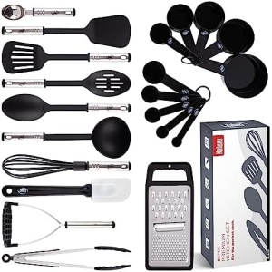 Kitchen Utensils Set Cooking Utensil Sets Kitchen Gadgets, Pots and Pans set Nonstick and Heat Resistant, 35 Pcs Nylon and Stainless Steel, Spatula Set, Kitchen, Home, House, Essentials & Accessories