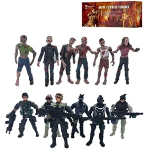 LIVELYOU Military Toys Soldier and Zombie Action Figure Toys Army Men Realistic Battle Scene Playset Zombie Toy Collections Gifts Halloween Toys for Adults Boys Kids