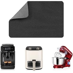 LOPNUR Appliance Slider Cut to Fit, Kitchen Appliance Sliders 360 Degree Rotation Moving on Counter, Coffee Mat Heat Resistant Mat, Appliance Mover for Espresso Machine, Food Processor (Medium, Grey)