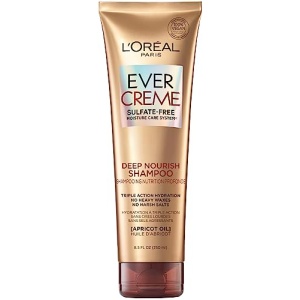 L'Oreal Paris EverCreme Sulfate Free Shampoo for Dry Hair, Triple Action Hydration for Dry, Brittle or Color Treated Hair, with Apricot Oil, 8.5 Fl; Oz (Pack of 1) (Packaging May Vary)