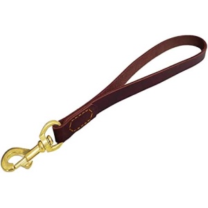 LWBMG Leather Short Dog Leash 13 Inch Short Dog Traffic Lead Leash for Large Dogs Training and Walking