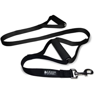 Leashboss Original - Heavy Duty Dog Leash for Large Dogs - No Pull Double Handle Training Lead for Walking Big Dogs - Dog Leashes with Padded Handle for Control and Safety (Classic Black)