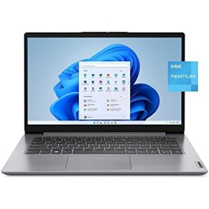 Lenovo Ideapad 1i, 14.0" Laptop, Intel Pentium N5030, 4GB RAM, 128GB eMMC Storage, Cloud Grey, Windows 11 in S Mode, 82V6001DUS