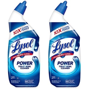 Lysol Power Toilet Bowl Cleaner Gel, For Cleaning and Disinfecting, Stain Removal, 24 Fl oz (2-pack),Packaging may vary