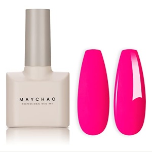 MAYCHAO 15ML Gel Nail Polish 1Pc Hot Pink Soak Off UV LED Art Starter Manicure Salon DIY at Home, 0.5 OZ