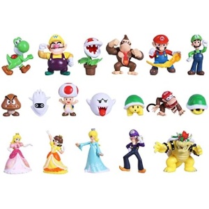 MIAO YU 18 PCS Figurines Set, Super Mary Action Figures Bros Decorations PVC Figures Mini Collection for Game Fans(18 PCS B)