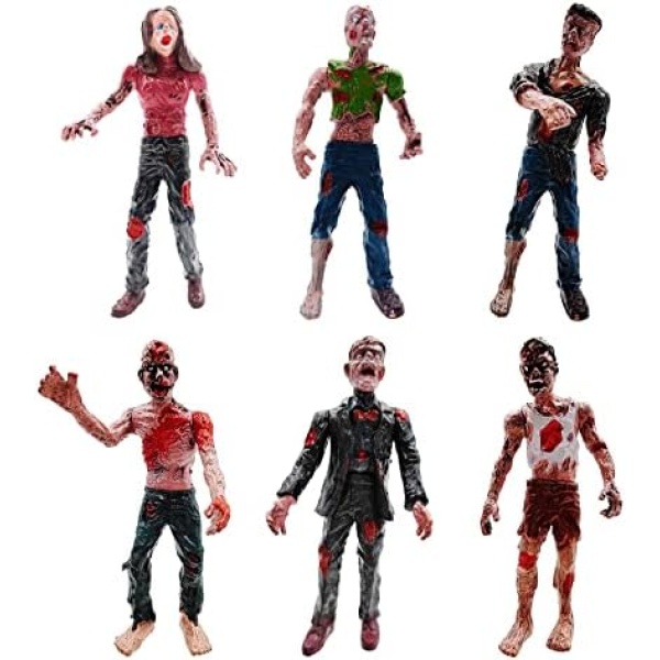 Marysay Zombie Action Figures with Movable and Detachable Joints 6 Pack Dead Warking Toy Soldiers Playset for Toddlers Age 6 7 8 9 yr Old Boys Girls Kids Children