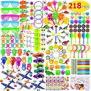 Max Fun 218pcs Party Favors for Kids Bulk Party Toys Assortments Birthday Gift Toys Carnival Prizes Treasure Box Prizes Goodie Bag Fillers Classroom Rewards Pinata Filler Toys
