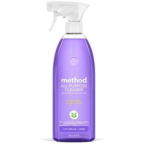 Method All-Purpose Cleaner Spray, French Lavender, Plant-Based and Biodegradable Formula Perfect for Most Counters, Tiles, Stone, and More, 28 oz Spray Bottle, (Pack of 1)
