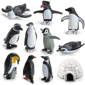 Morofme Arctic Penguin Figurines Toy Playset Mini Penguin Toy Set Realistic Penguin Cake Topper Small Penguin Action Figures Polar Animal Educational Toys Christmas Party Supplies Gift for Kids