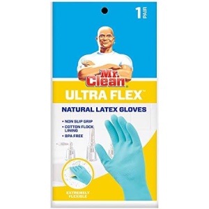 Mr. Clean mens Cross Wave Non Slip Grip Gloves, Blue, Large Pack of 1 US