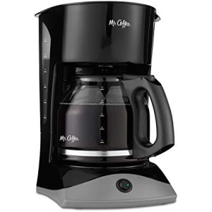 Mr. Coffee Coffee Maker with Auto Pause and Glass Carafe, 12 Cups, Black