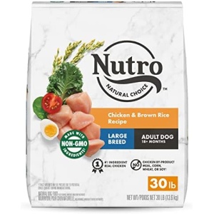 NUTRO NATURAL CHOICE Large Breed Adult Dry Dog Food, Chicken & Brown Rice Recipe Dog Kibble, 30 lb. Bag