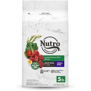 NUTRO NATURAL CHOICE Small Bites Adult Dry Dog Food, Lamb & Brown Rice Recipe Dog Kibble, 5 lb. Bag(Pack of 1)