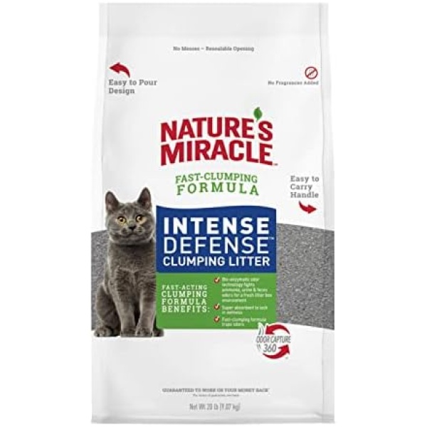 Nature's Miracle Nature’s Miracle Intense Defense Odor Control Litter, 20 Pounds, Odor Control