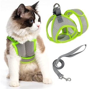 Neck Free Cat Harness and Leash Set for Outdoor Walking, Escape Proof Adjustable Kitten Vest Harness with Soft Breathable Mesh, Lightweight Cat Vest Harness for Small Dog Puppy Rabbit & Small Animal