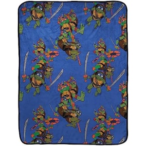 Nickelodeon Teenage Mutant Ninja Turtles Mutant Mayhem Plush Throw Blanket - Measures 40 x 50 - Super Soft Fleece Kids Bedding