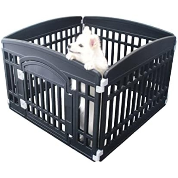 PET SHINEWINGS 4-Panel Pet playpen with Door,Dog playpen Indoor and Outdoor,Dog frence playpen Cat Dog Kennel for Medium and Small Dogs